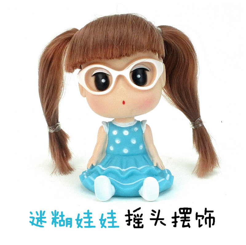 新款创意摩丝迷糊娃娃韩版可爱家居精品车载摇头摆件厂家定制批发
