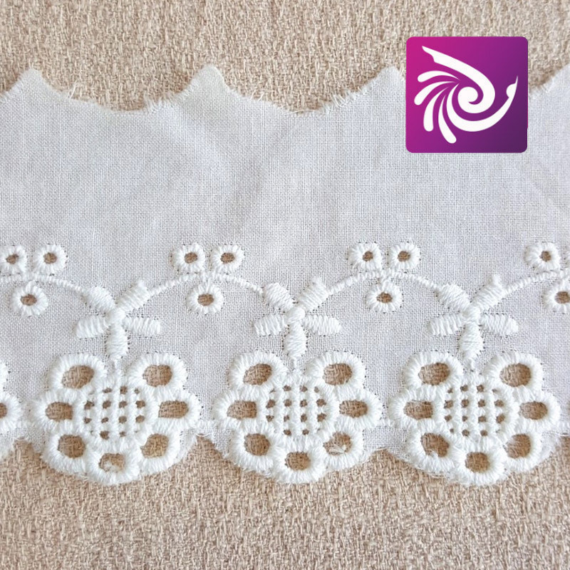 6CM 全棉花边 家居家纺辅料 DIY时尚刺绣水溶花边 厂家直销