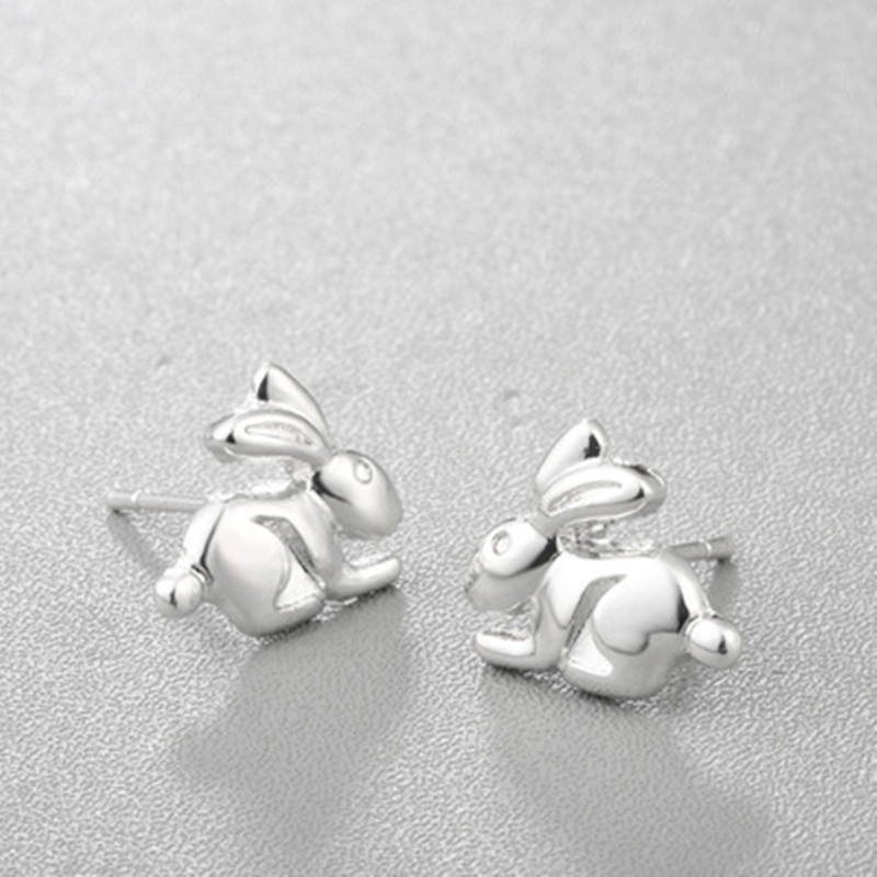 Vente Chaude En Europe Et Amérique Mignon Petit Animal Boucles D'oreilles Mini Lapin Oreille Goujons Blanc Lapin Stud Boucles D'oreilles Couple De Boucles D'oreilles En Gros display picture 5