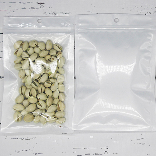 Pearl film Yin and Yang bag white transparent zipper flat bottom self-sealing bag mobile phone case data line earphone plastic packaging bag 