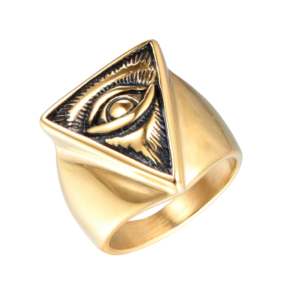 Rings Classification Retro Devil'S Eye Titanium Steel Plating 18K Gold Plated Rhodium Plated Men'S Rings Men Signet Rings
