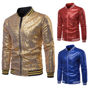 men's jazz performance suit blazers groomsmen jacket Performance dress gold sparkle western suit nightclub male MC studio jacket 