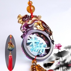 新款水晶琉璃貔貅汽車掛件 創意車載吊墜飾品車掛禮品廠家定製