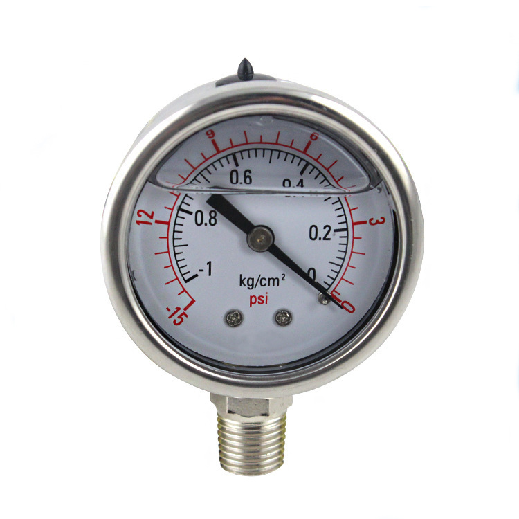 厂家直销负压表 不锈钢耐震压力表 304不锈钢真空耐震压力表
