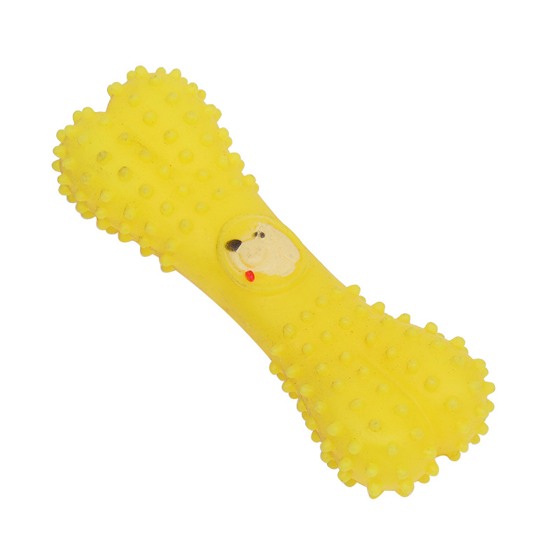 Juguete para mascotas hueso de púas resistente a mordeduras sonido molar vinilo juguete peluche Golden Retriever perro de juguete fábrica al por mayor