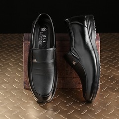 New Spring and Autumn Men's Leather Shoes with Polyurethane Light Insole, Suitable for Middle-Aged and Elderly Dads, Casual Men's Shoes, Drop Shipping One Pair