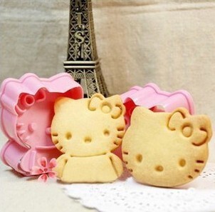 Yunfeng Yunfeng DIY baking cookie mold cute three-dimensional KT cat full body cookie print 2 pieces