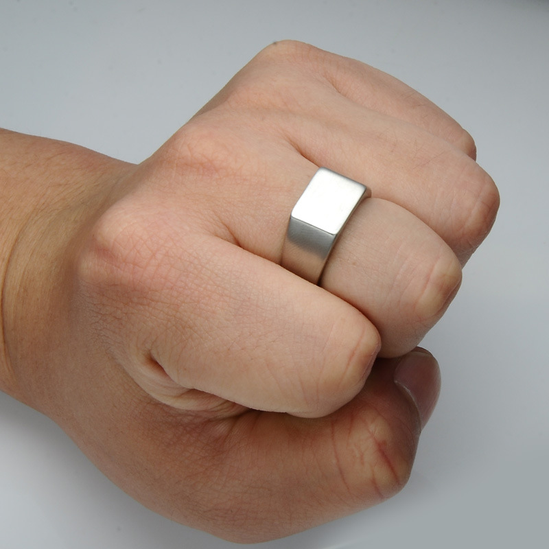 Simple Solid Color Round Smooth Stainless Steel Ring Wholesale Nihaojewelry display picture 10