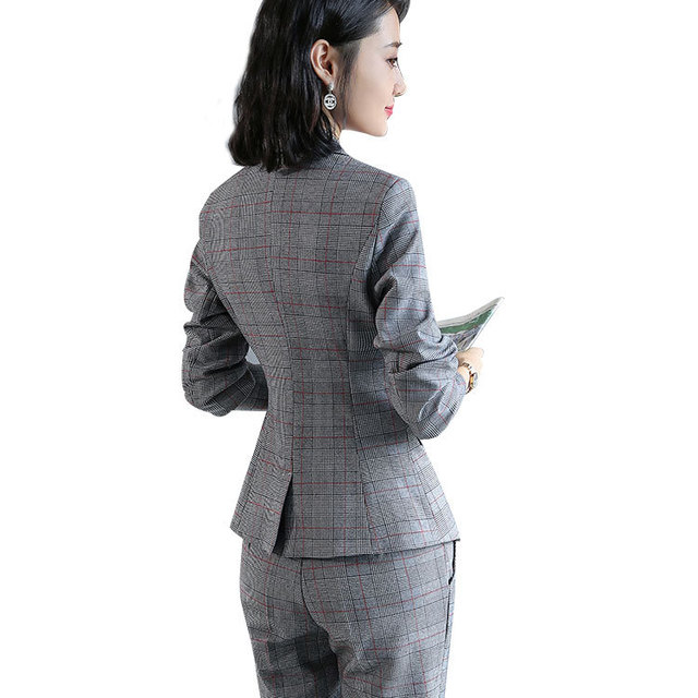 Autumn 2008 New Famous Goddess Net Red Temperament Thin Chequered Small Suit Two-piece Fashion Suit Women’s Suit