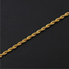 Golden necklace with pigtail, 3mm, suitable for import, Amazon, European style, wholesale