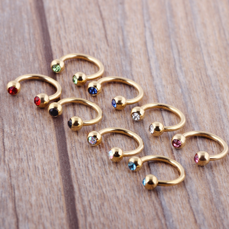 10-Pack Mixed Color Septum Nose Ring Hinged Segment Nail Piercing Jewelry Ear Studs for Women detail image 7