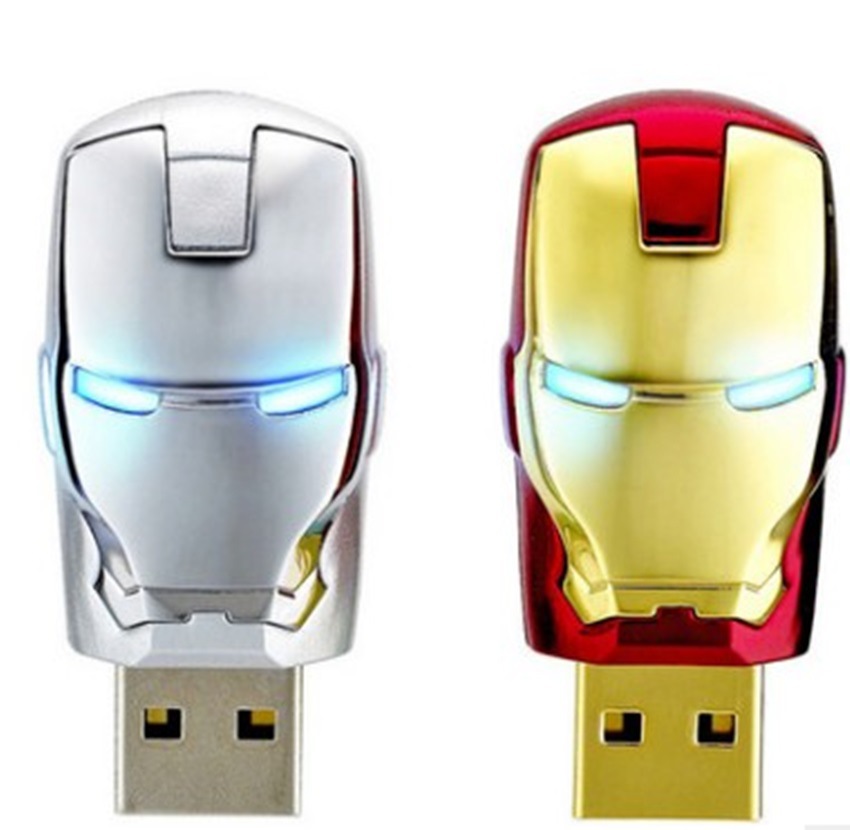 厂家供应钢铁侠发光联盟卡通u盘8g16g32g金属u盘定制logo礼品优盘|ms