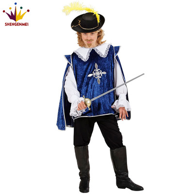 六一儿童节武士剑客十字军服装3个火枪手表演服装节日派对服饰