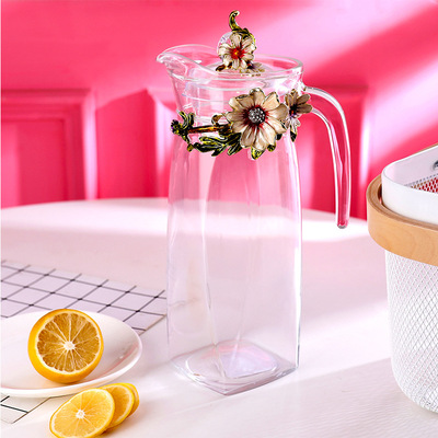 Boutique Enamel Heat crystal Glass Cool water bottle household to work in an office Front Restaurant teapot Flower Pot