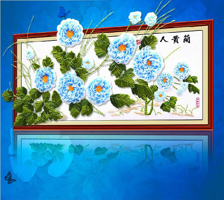 Oujin fábrica de seda cinta bordado hecho a mano DIY niño estudiante hecho a mano Desarrollo Inteligencia Lan Guiren bordado DIY punto cruz