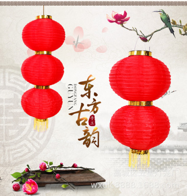 韩式大红冬瓜舞蹈道具灯笼 喜庆折叠拉丝灯 广告五连串定做|ms