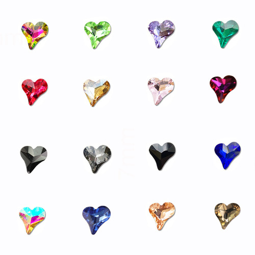 20pcs DIY crafts heart shape crystal diamond hairpin earring jewelry rhinestones DIY dance performance costume mobile phone case nail art stickers