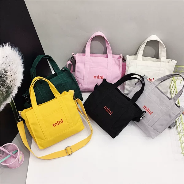 Factory wholesale 2019 new dual-use canvas bag fresh casual simple letter student shoulder diagonal bag