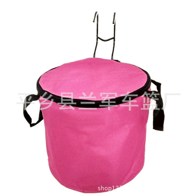Bicycle Solid With cover FOLDING Basket Cloth car Electric vehicle Cloth basket Hanging Blue Mountain Car basket