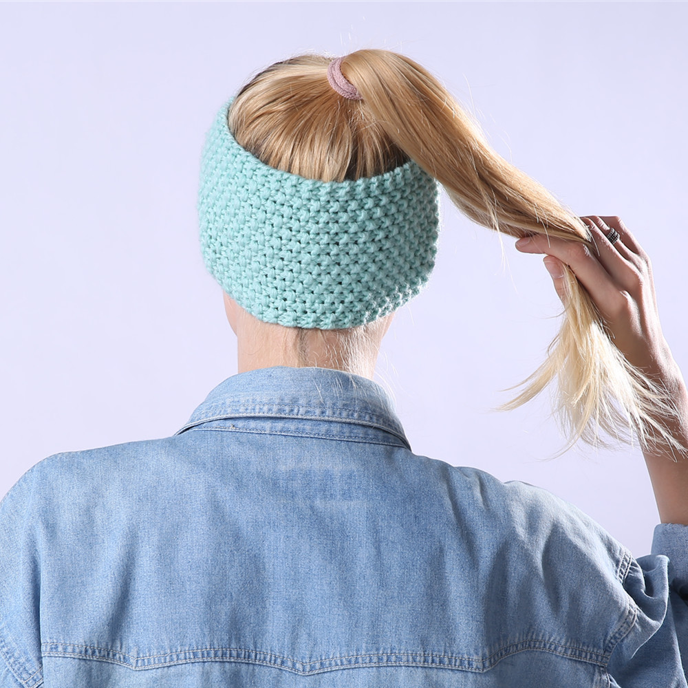 Fascia per maglione lavorata a maglia per accessori e fasce per capelli caldi con fiocco fatto a mano autunno inverno da donna_voghion.com