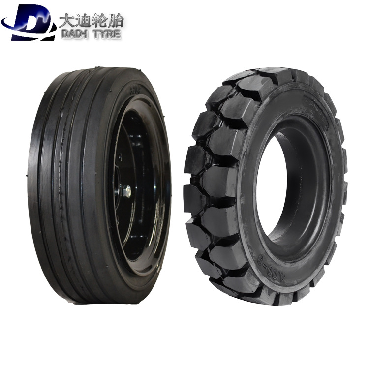 天津大迪500-8轮胎400-8合力杭州电瓶电动叉车平板拖车实心轮胎