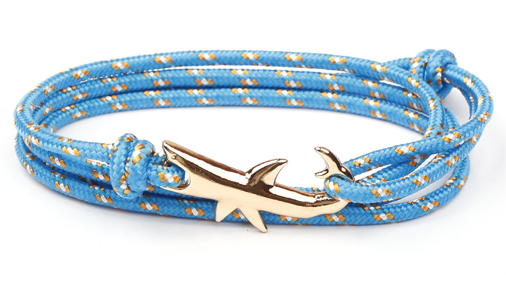 12g Weight Bracelets Classification Alloy, rope Chain Material 1 Piece Quantity Holiday, Daily, Street Occasion Alloy, rope Material Shark Pattern Men's Gender Layered Design Casual, Simple Style Style Casual Simple Style Shark Alloy Rope Layered Men's Bracelets Men's Chain Bracelets 6