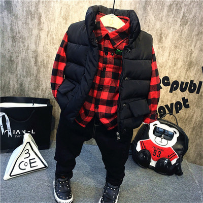 Children's clothing 2018 New winter Boy Cotton vest 81721 Thickening shirt AL261 Thickening jeans A6717