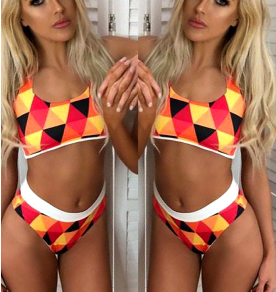 Sexy Plaid Bikini Split two-piece Swimsuit nihaostyles wholesale clothing NSCMB98255