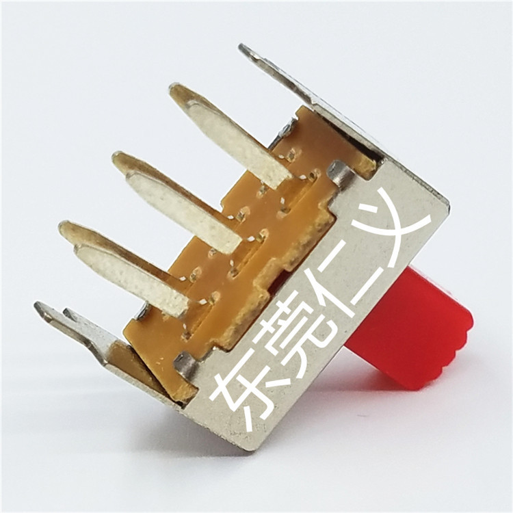 SS22F12两档六脚拨动开关滑动波动推动带支架11壳2档6脚红柄开关