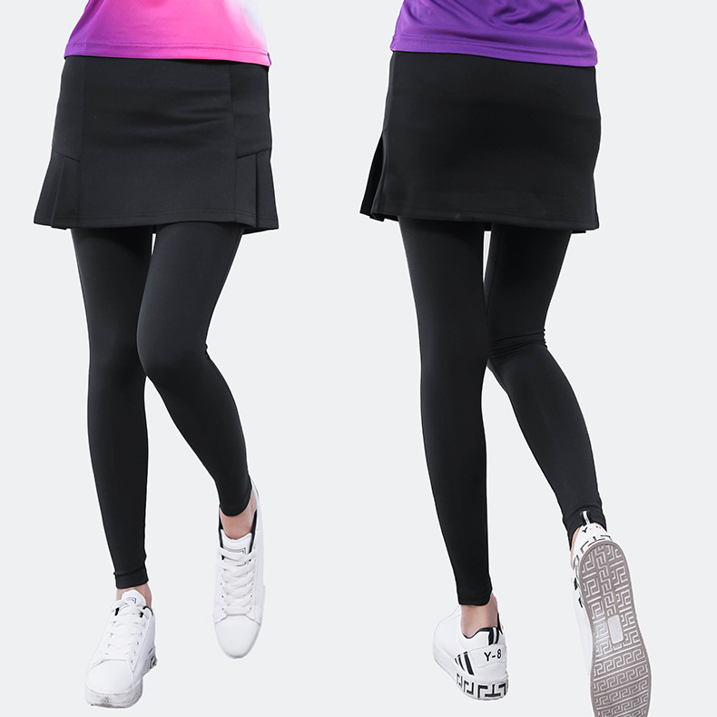 spring and autumn Package hip Sports Skirt Two piece set Anti emptied Quick drying Tight fitting Trousers skirts Tennis Badminton clothing Training pants