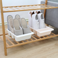A three-tier vertical storage shoe rack, shoe box plastic integrated shoe holder, household shoe organizer