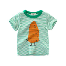 2022夏款新款韓版童裝T恤寶寶衣服 兒童短袖條紋卡通汗衫一件代銷
