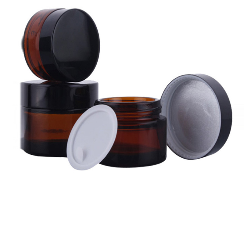 批发 5g 10g15g茶色膏霜瓶棕色化妆瓶玻璃瓶 20g30g50g面霜瓶厂家