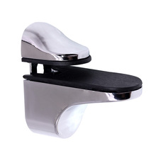 玻璃夹鱼嘴夹可调玻璃夹隔板层板托钢化玻璃固定夹层板夹839亮银