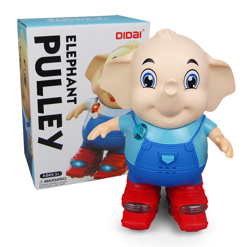 Diversión educativa para niños Elefante eléctrico patinaje bailando 360 grados caminando con música ligera juguete eléctrico