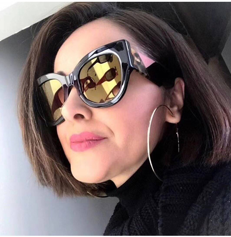 Women's Fashion Color Block Resin Round Frame Full Frame Sunglasses display picture 4