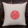 Pillow, sofa from natural wood, cotton and linen, with embroidery, custom made