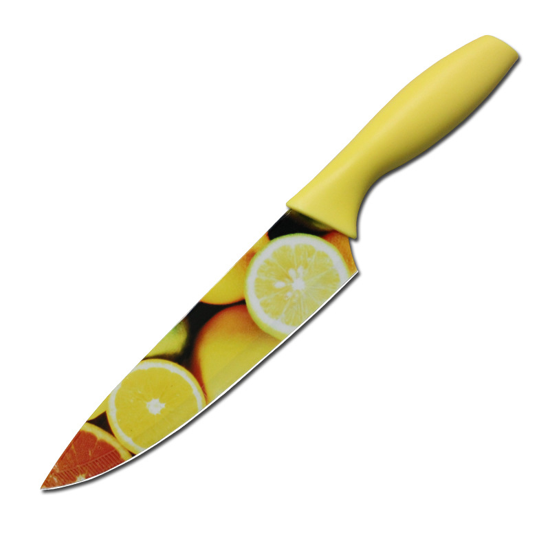 Factory wholesale PP Handle Stainless steel tool suit Stainless steel Spray paint printing Fruit knife Chef Knife
