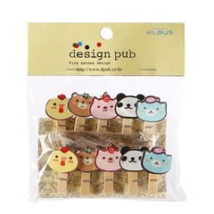 Creative photo clips, photo holders, sticky notes, string, small wooden clips, message clips, cartoon clips, new animal-themed clips