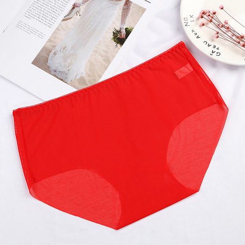 Fully transparent one-piece seamless sexy women's underwear breathable sexy hairy low-waist hot briefs 1530