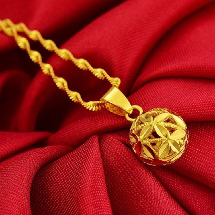 wholesale brass Gold-plated Pendant gold Wedding celebration jewelry Physical store Source of goods Manufactor Direct selling Hollow Pellet Pendant