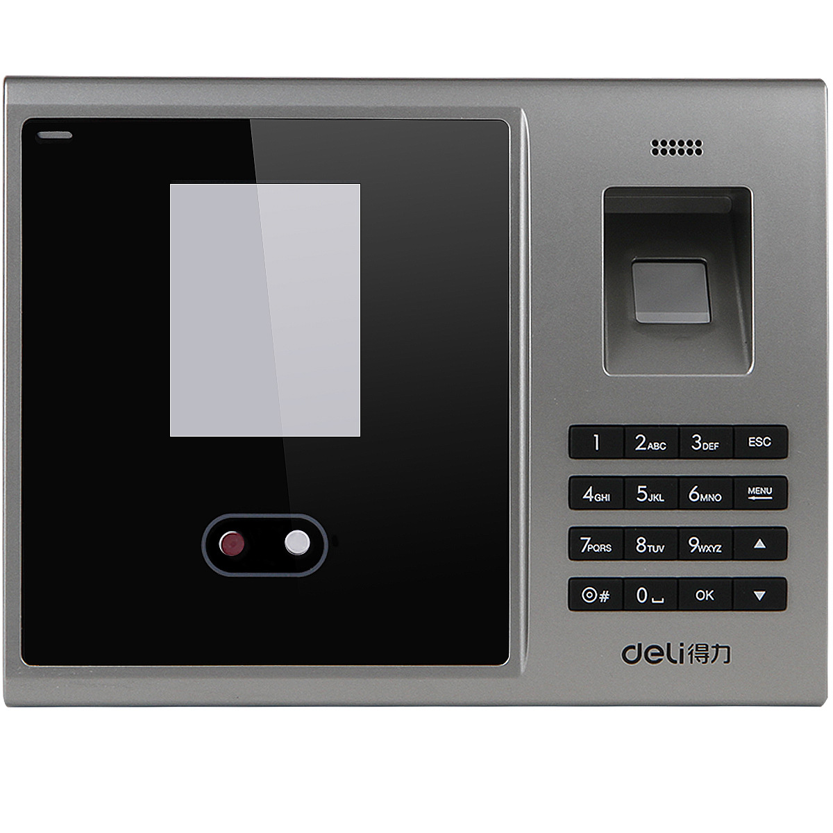 得力3749人脸面部识别打卡机指纹脸一体签到排班刷考勤手指模考情