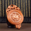 Linglong Pavilion Peach Wood Double Beast Mirror Crafts Crafts Taoimu China Jie