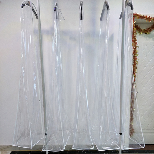 Larger and longer tail wedding dress dust cover 180cm widened and thickened double-sided transparent dust bag wedding dress bag