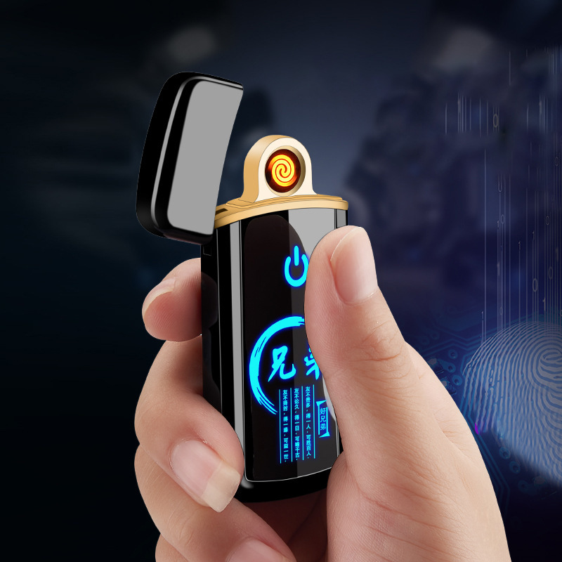 【劉豔平】大屏液晶感應打火機創意全屏超薄USB充電點煙器定制