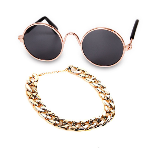 Manufacturer pet fashion accessories set sunglasses dog necklace cat supplies combination set