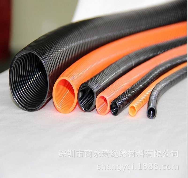 耐高温150℃橙色尼龙阻燃波纹管批发