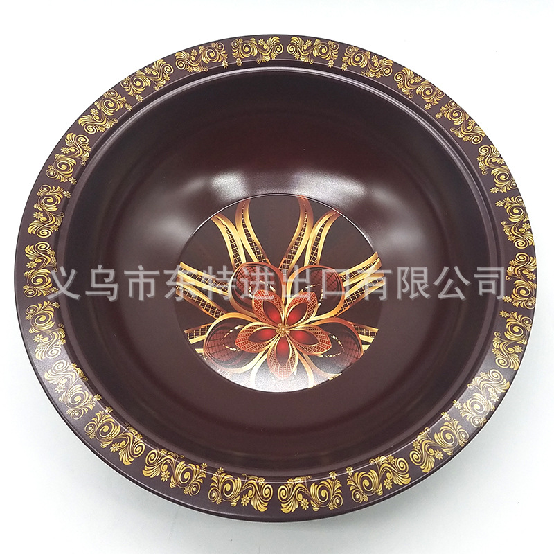 水果盘创意风格家居零食糖果婚庆结婚干果坚果盘喷漆贴花带盖果盘详情图6
