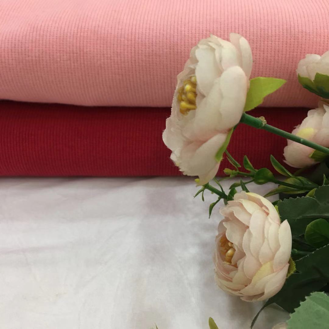 现货 40支精棉2*2罗纹拉架针织面料 打底衫面料
