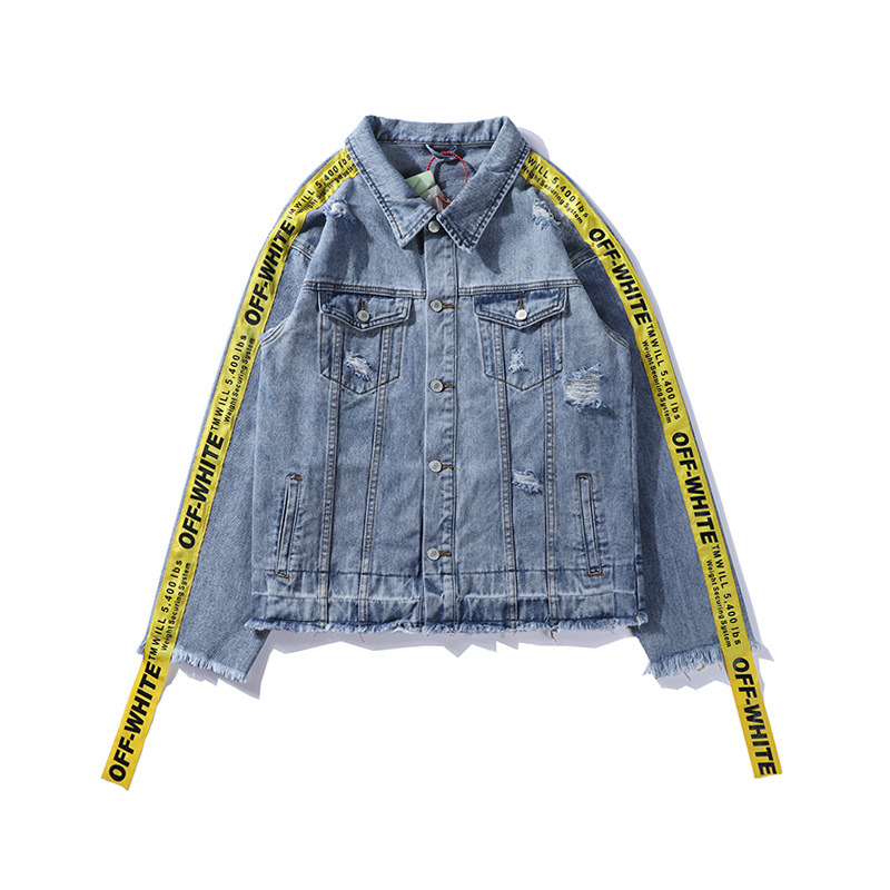 off white jean jacket yellow